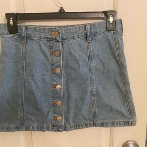 Denim Button-Up Skirt